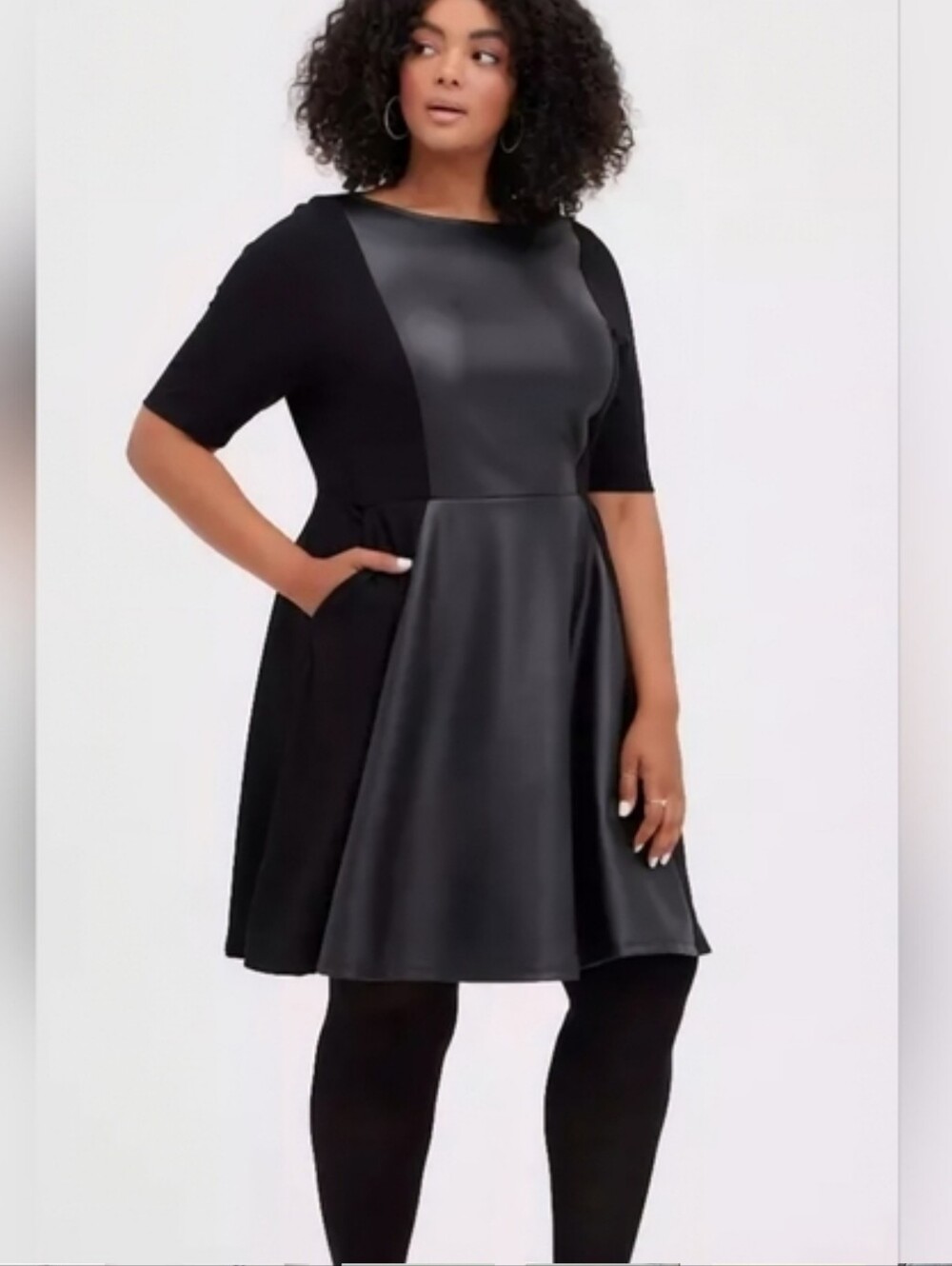 TORRID  Faux Leather Panel Dress